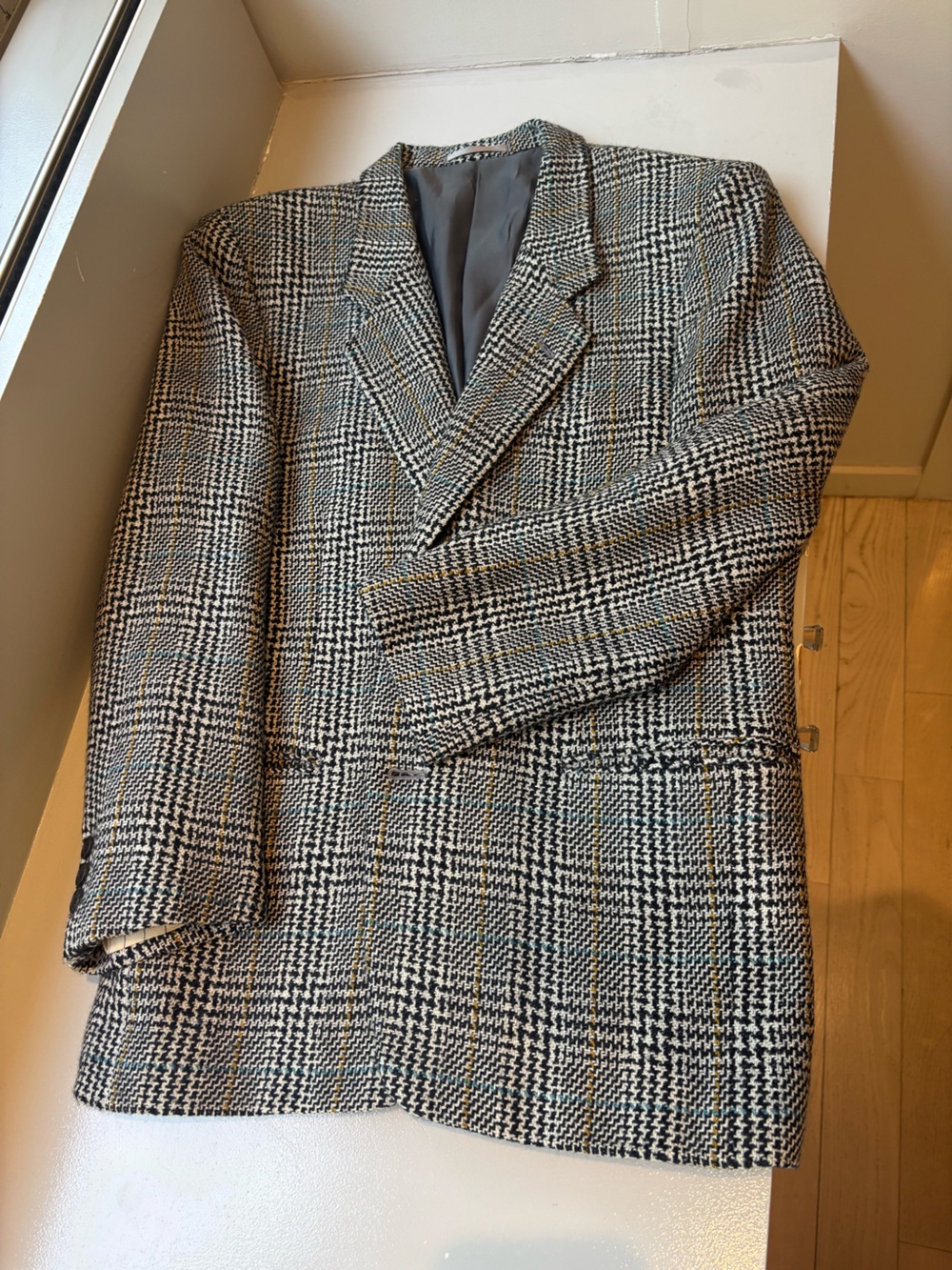 Christian Dior Checked Wool-Blend Blazer - Black & White